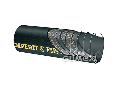 FMS, 25/36mm, 15bar/-0,6bar, NBR/CR, Stahlspirale, -30°C/+100°C, schwarz/gelbe Band, 